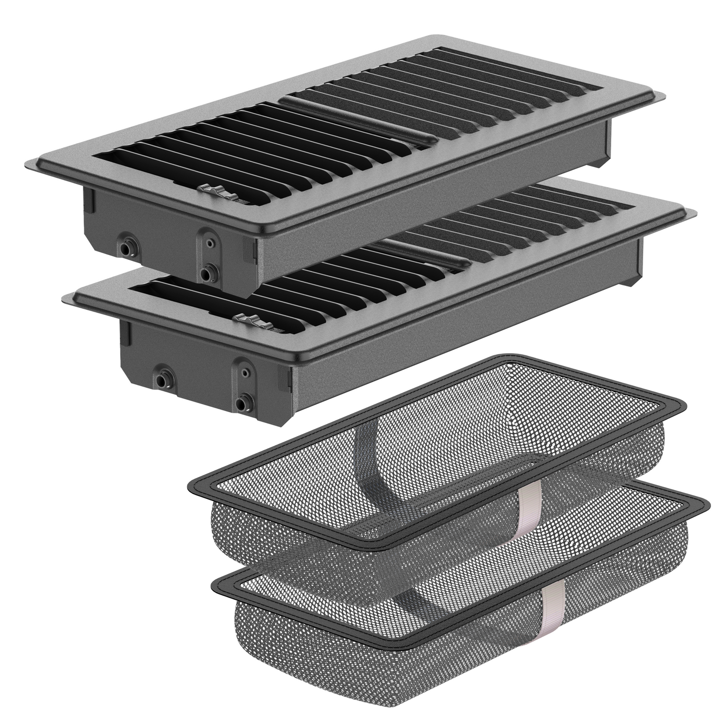 HG Power Floor Register, Heavy Duty Floor Vent Covers for Home with Screen Net, Adjust Metal Rust Proof Finish Air Vent for Kitchen, Office