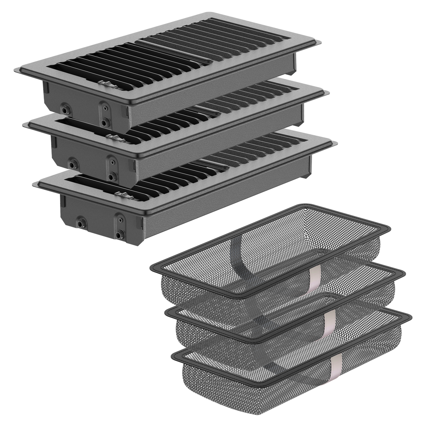 HG Power Floor Register, Heavy Duty Floor Vent Covers for Home with Screen Net, Adjust Metal Rust Proof Finish Air Vent for Kitchen, Office