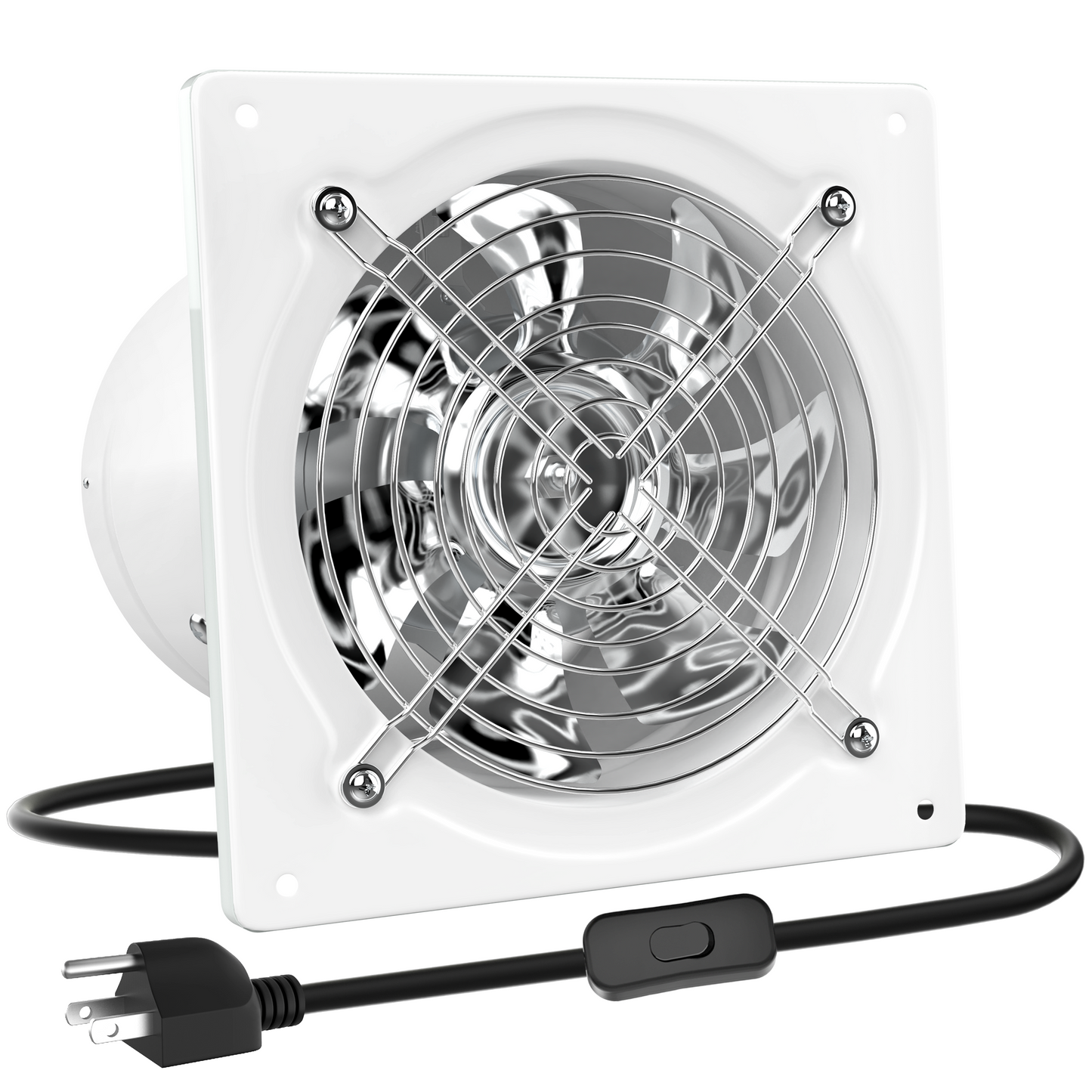HG Power Exhaust Fan, Kitchen Exhaust Fan With Switch Window Exhaust Fan, Wall Mounted Bathroom Exhaust Fan, Extractor Ventilation Fan For Attic, Greenhouse, Basement, Shed, White