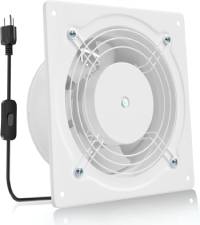 HG Power 6 Inch Exhaust Fan, 308CFM Wall Exhaust Fan for Kitchen, Bathroom, Metal Extractor Fan for Attic, Garage, Window Ventilation, HVAC System