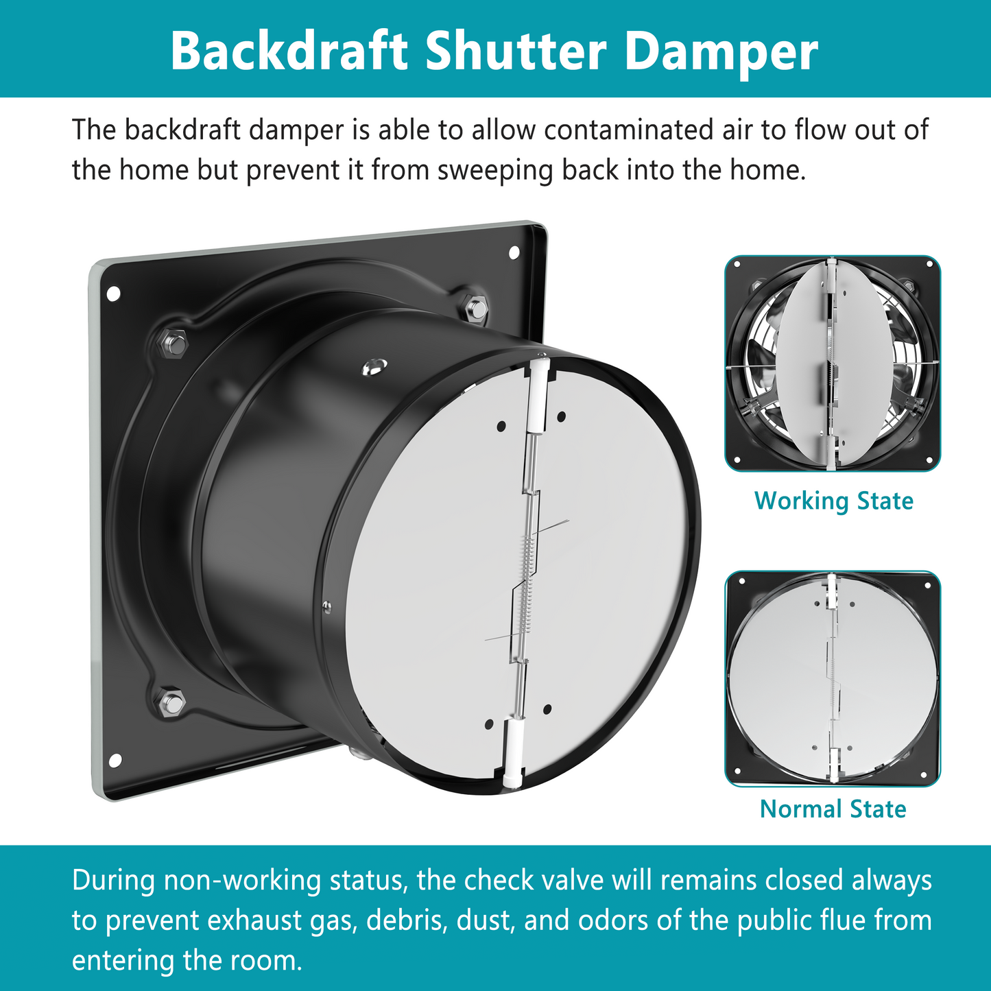 HG Power 6 Inch Exhaust Fan with Switch for Bathroom, Shop, Smoking Room, Garage, Black