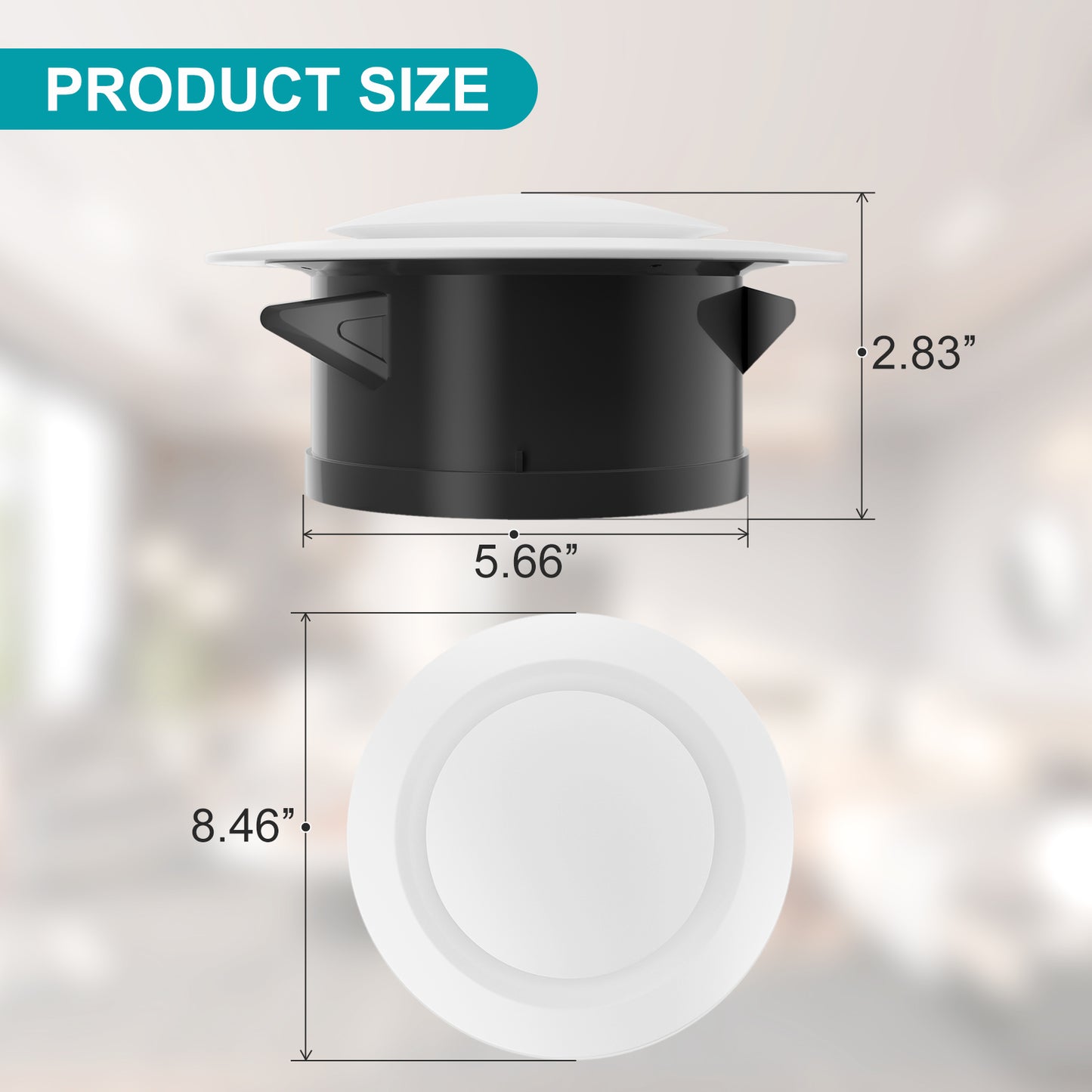 HG Power 6 Inch Soffit Vent, Adjustable Air Vent Cover, White - Opening Size 5.66", 2 Pack