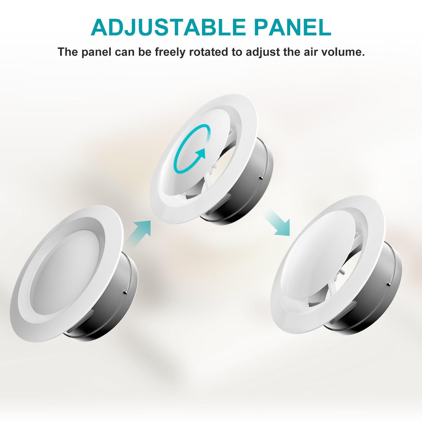 HG Power 6 Inch Soffit Vent, Adjustable Air Vent Cover, White - Opening Size 5.66", 2 Pack