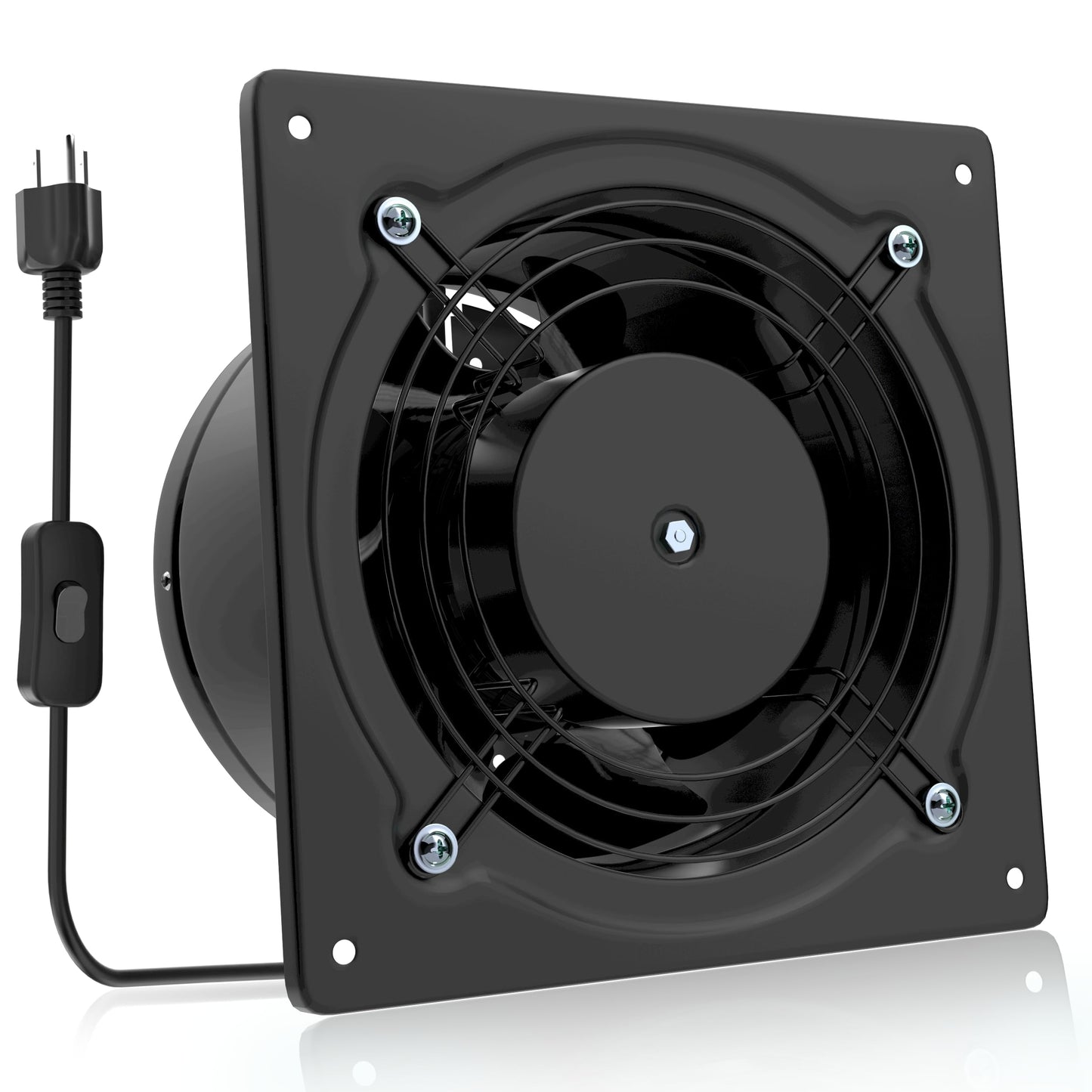 HG Power 6 Inch Exhaust Fan, 308CFM Wall Exhaust Fan for Kitchen, Bathroom, Metal Extractor Fan for Attic, Garage, Window Ventilation, HVAC System