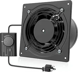 HG Power 6 Inch Exhaust Fan, 308CFM Wall Exhaust Fan for Kitchen, Bathroom, Metal Extractor Fan for Attic, Garage, Window Ventilation, HVAC System