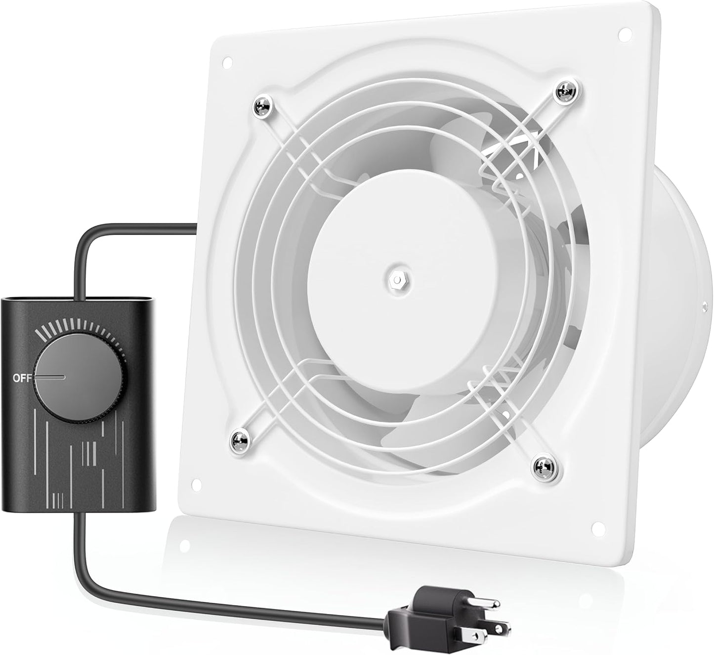 HG Power 6 Inch Exhaust Fan, 308CFM Wall Exhaust Fan for Kitchen, Bathroom, Metal Extractor Fan for Attic, Garage, Window Ventilation, HVAC System