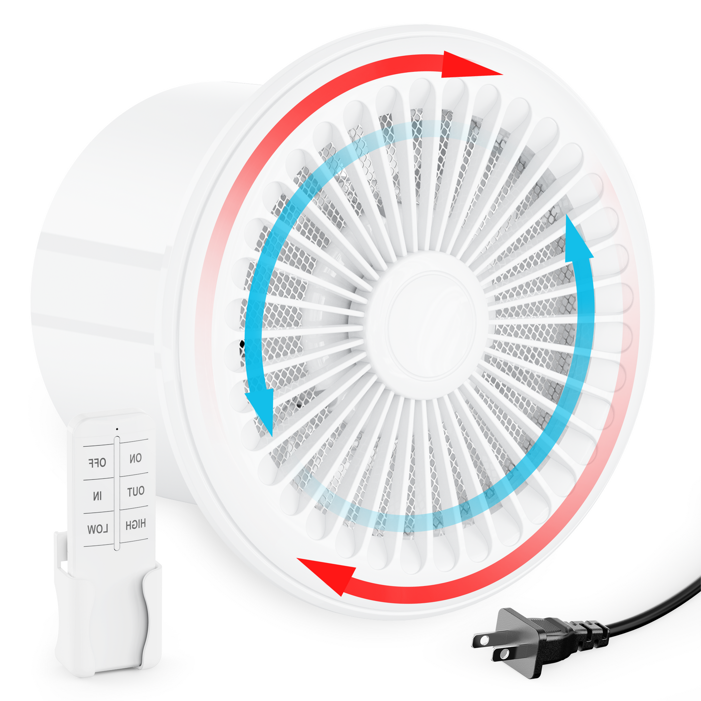 HG Power 6 Inch Reversible Exhaust Fan with Remote Control, White
