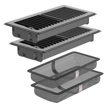 HG Power Floor Register, Heavy Duty Floor Vent Covers for Home with Screen Net, Adjust Metal Rust Proof Finish Air Vent for Kitchen, Office