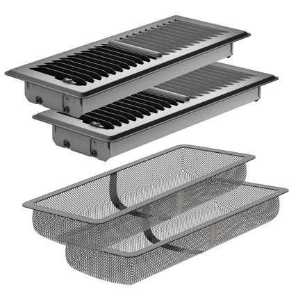 HG Power Floor Register, Heavy Duty Floor Vent Covers for Home with Screen Net, Adjust Metal Rust Proof Finish Air Vent for Kitchen, Office
