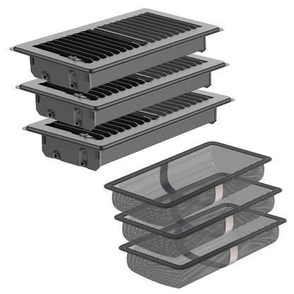 HG Power Floor Register, Heavy Duty Floor Vent Covers for Home with Screen Net, Adjust Metal Rust Proof Finish Air Vent for Kitchen, Office
