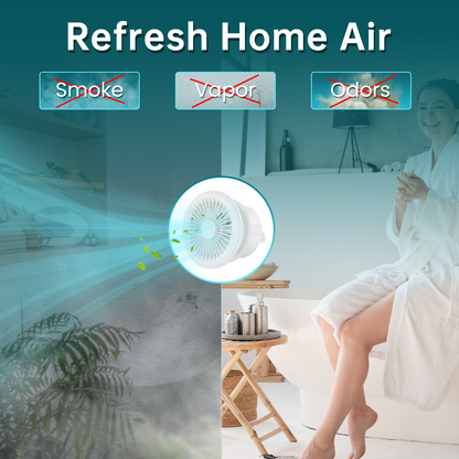 HG Power 6 Inch Bathroom Exhaust Fan One-Way Ventilation Fan with Backdraft Damper & Remote Control, 4-Speed 2100 RPM 182 CFM Low Noise Vent Fan for Kitchen, Toilet, Wall and Ceiling Mount