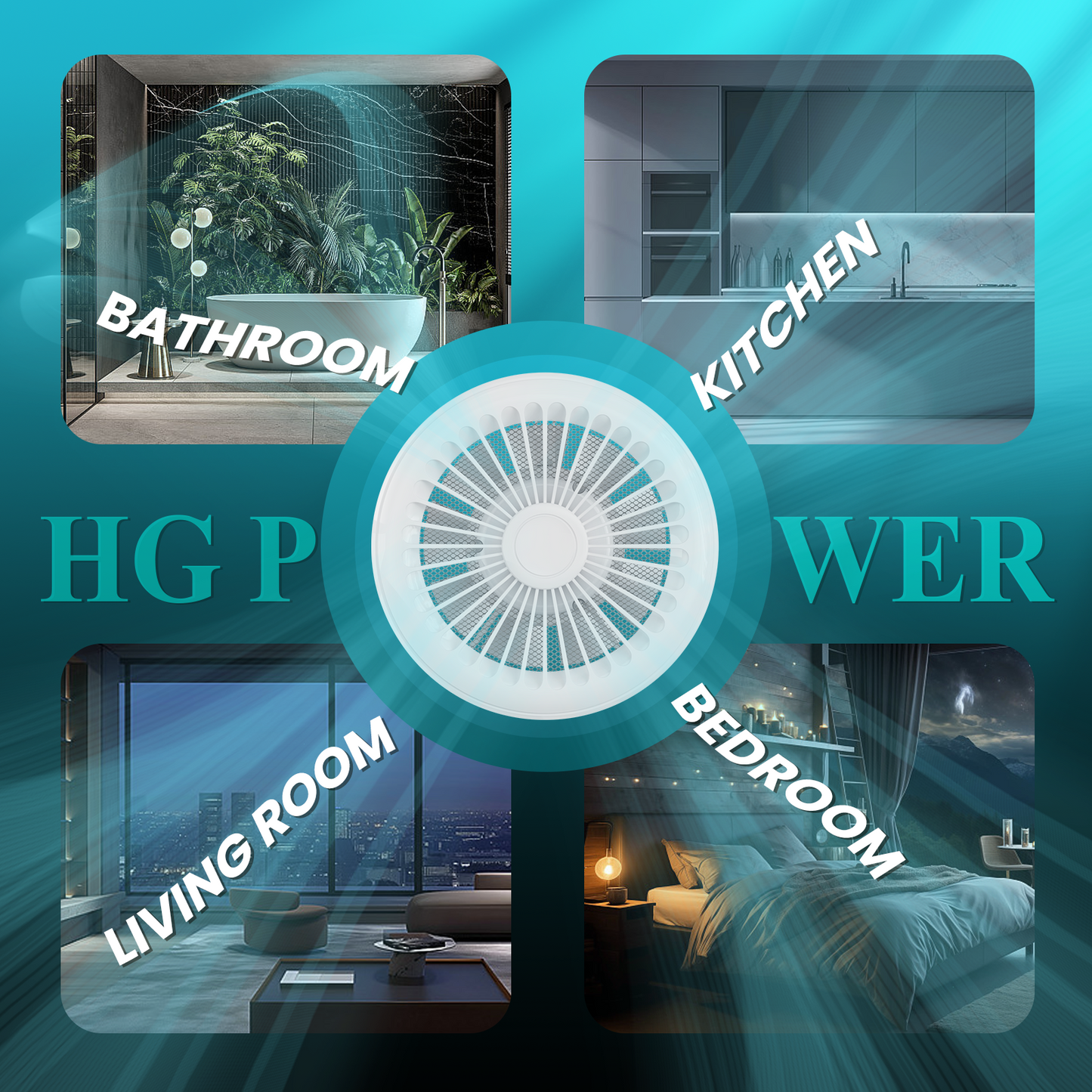 HG Power 6 Inch Reversible Bathroom Exhaust Fan with Remote Control, 3-Speed, 2-in-1 Intake & Exhaust, Low Noise Window Fan with Mesh Screen for Wall Ceiling Garage Basement Office Home, White