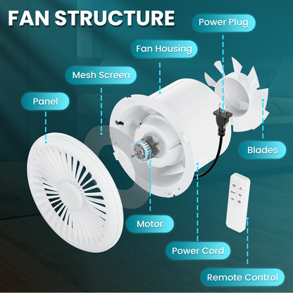 HG Power 6 Inch Reversible Bathroom Exhaust Fan with Remote Control, 3-Speed, 2-in-1 Intake & Exhaust, Low Noise Window Fan with Mesh Screen for Wall Ceiling Garage Basement Office Home, White