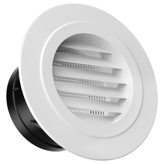 6 Inch Soffit Vent,HG Power Round Vent Cover with Built-in Screen Mesh, 150mm, White