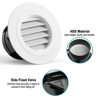 6 Inch Soffit Vent,HG Power Round Vent Cover with Built-in Screen Mesh, 150mm, White